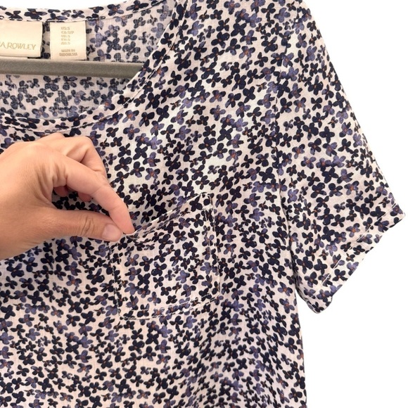Cynthia Rowley 100% Linen Floral Short Sleeve Top Size Small - Picture 4 of 7